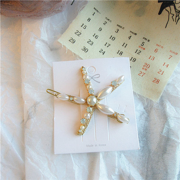 Pearly Shell Hair Barrettes