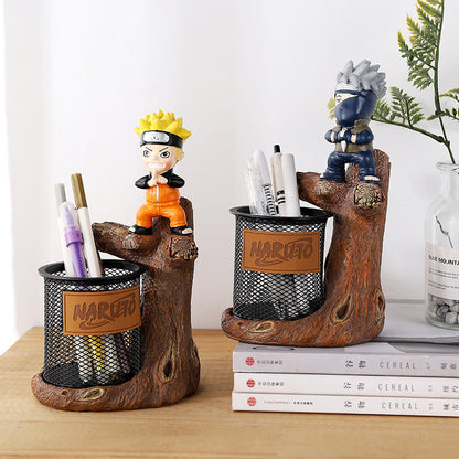 Naruto and Kakashi resin desktop ornaments storage pen holder
