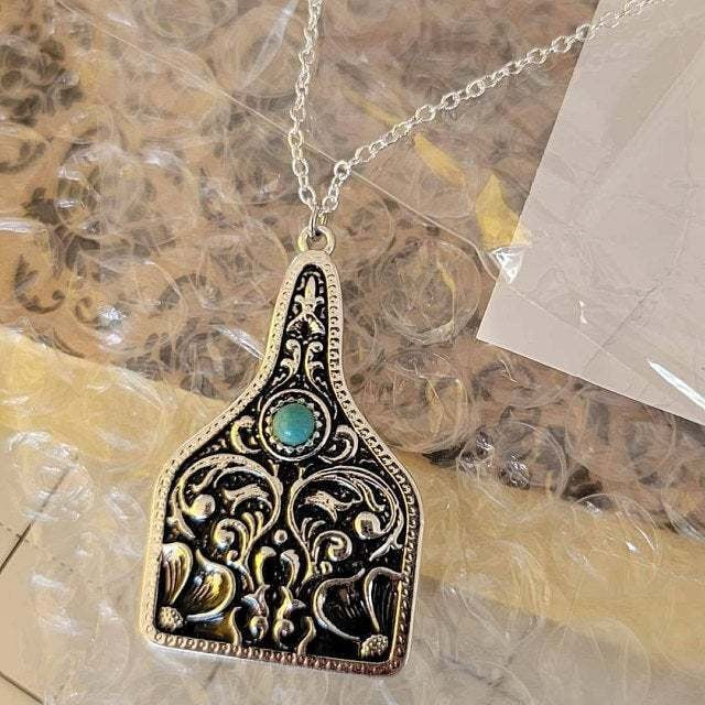 Healing Geometry Turquoise Pendant Necklace