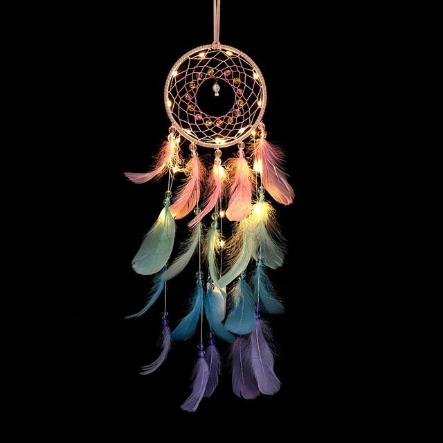 True Feather Dream Catcher w/ LEDs