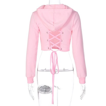 Laced & Hooded Crop Top