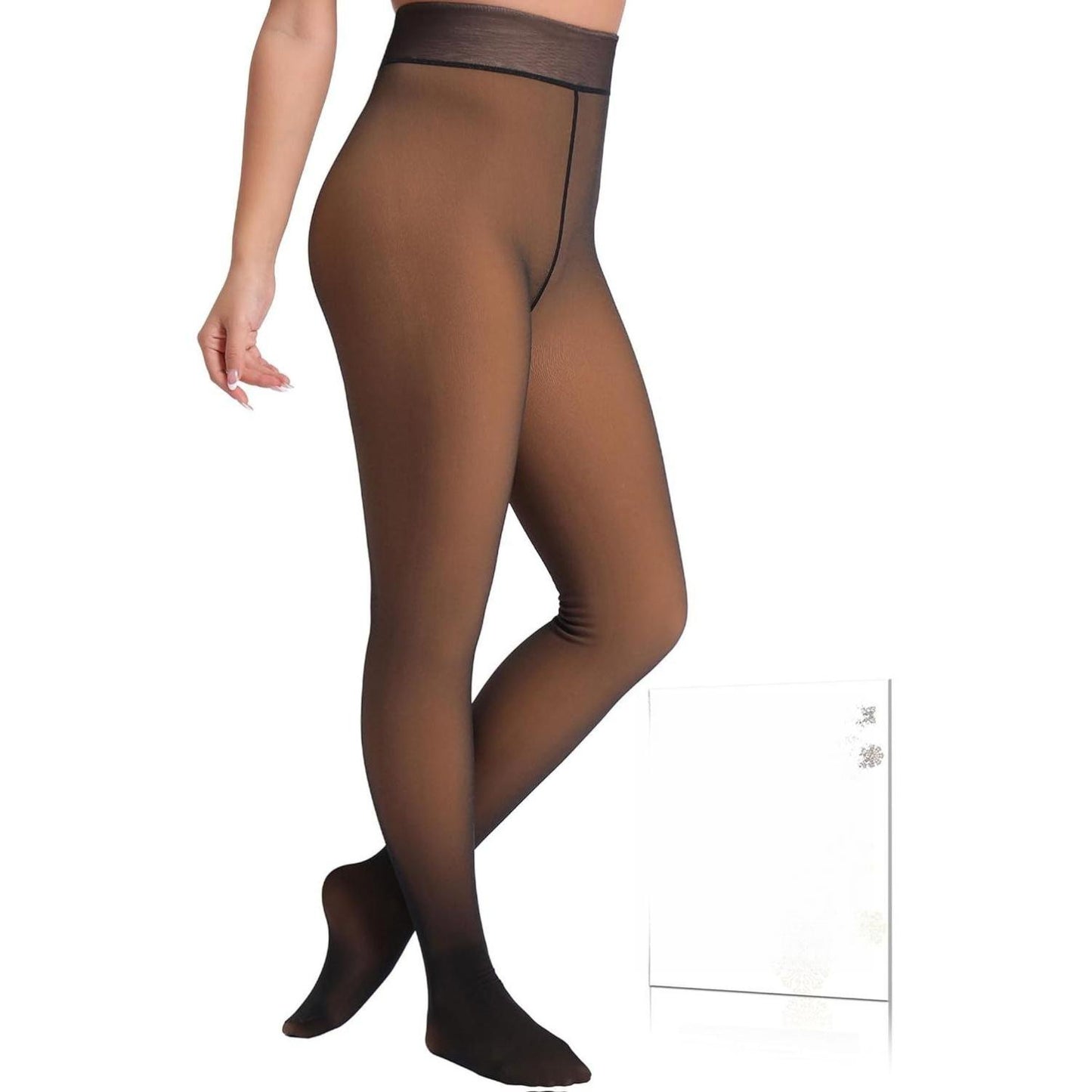 Skintone Fleece-Lined Winter Leggings - Fake Pantyhose Appearance for Styling In Cold Weather