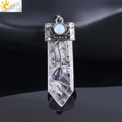Vintage Sword-Shaped Crystal Pendant