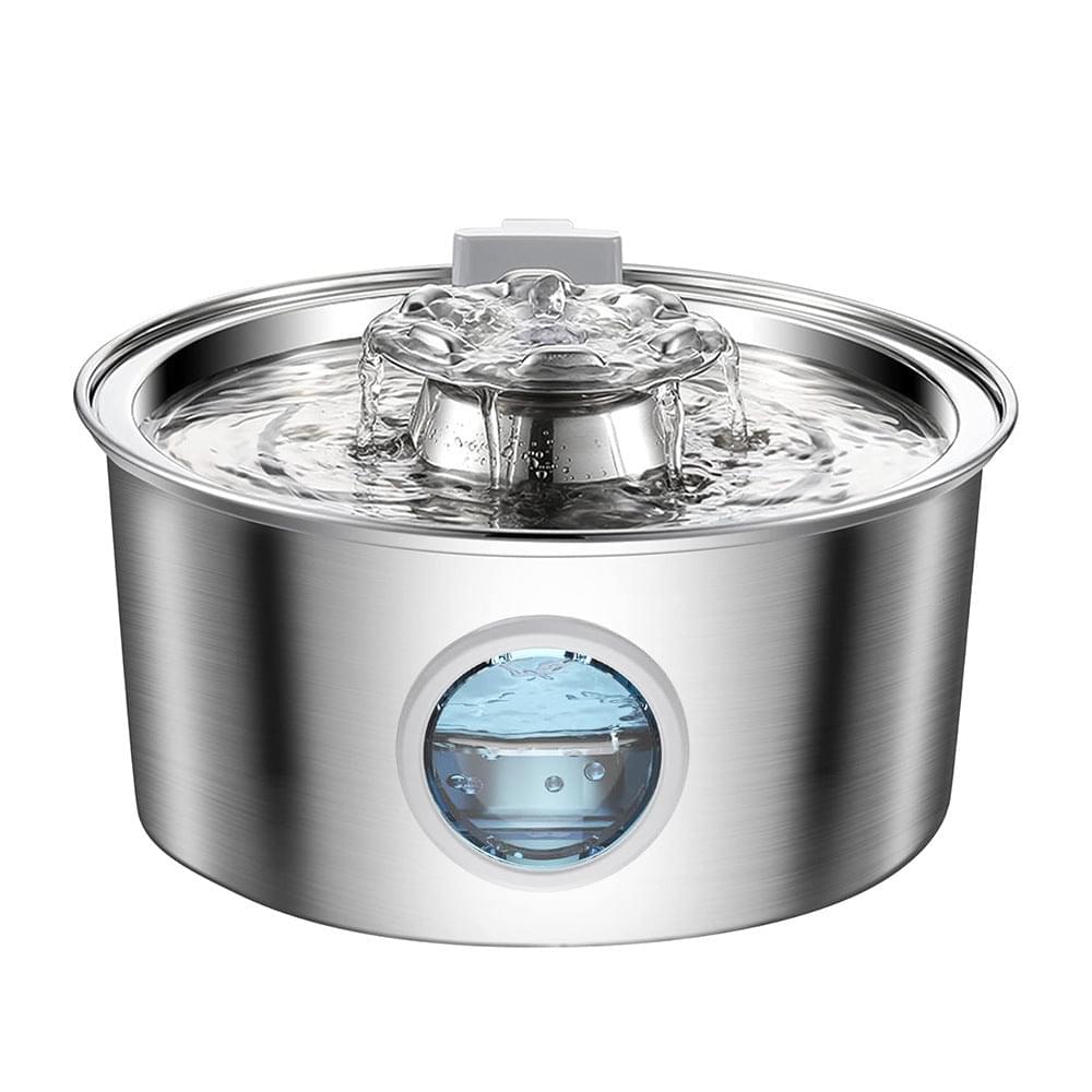 Stainless Steel Smart Pet Water Dispenser with Automatic Circulation and Filtration, Large Capacity Feeder for Cats and Dogs.