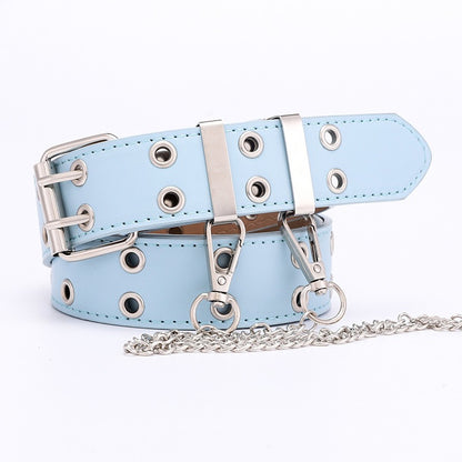 Punk Fusion Fashion Hip Hop Style Decorative Gothic Style Belt With Chain