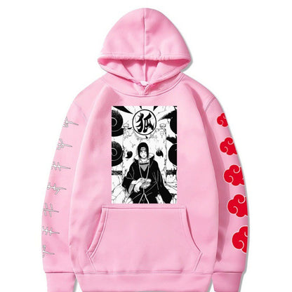 Sharingan Shadows: Naruto Itachi Uchiha Anime Printed Hoodie