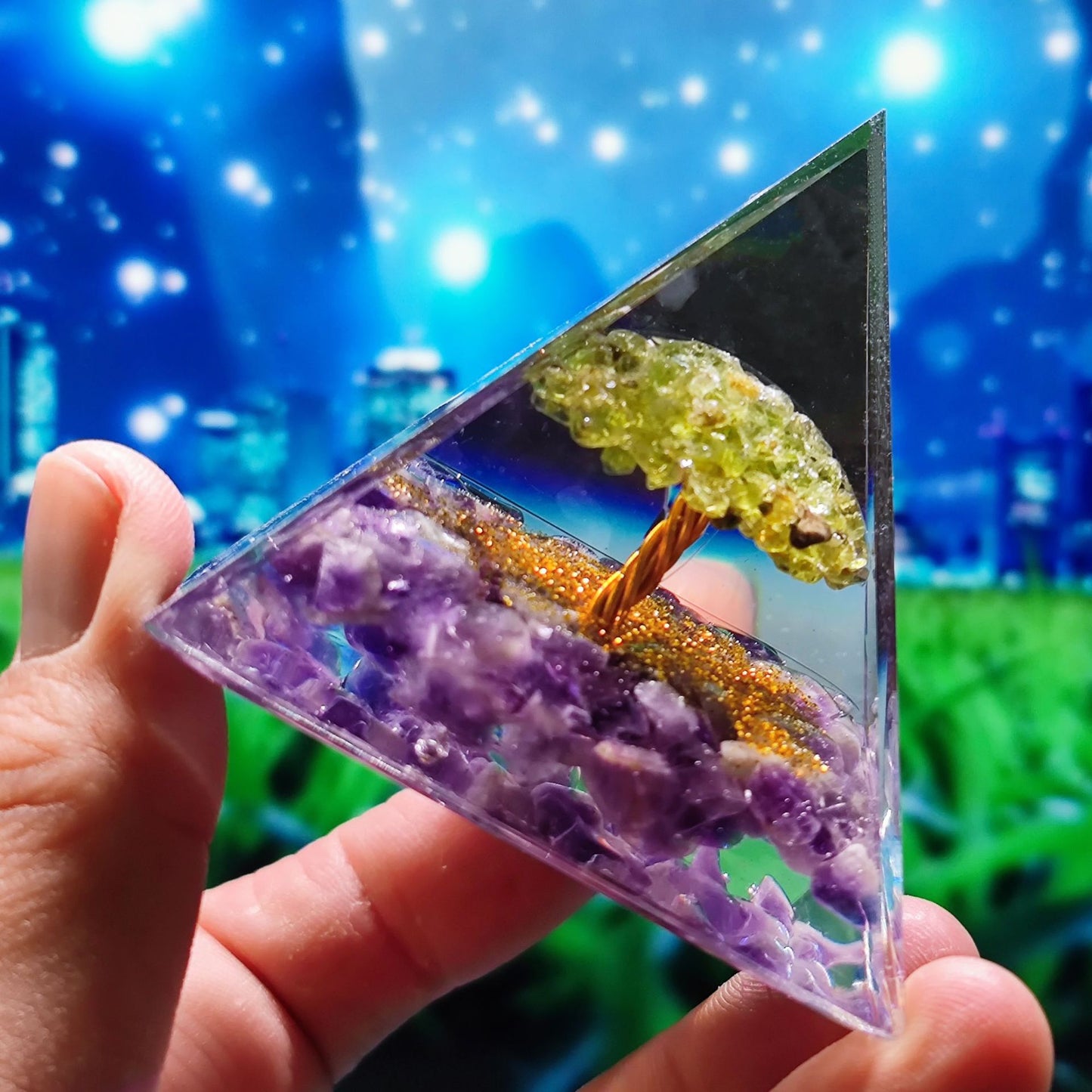 Orgone Pyramid Various Crystal Tree's