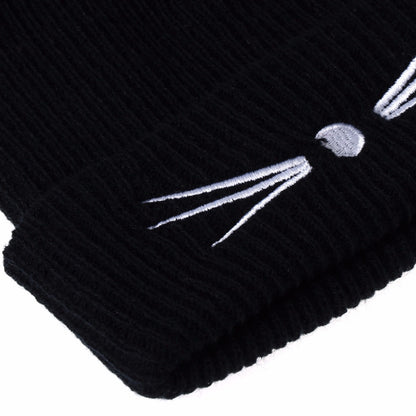 Feline Elegance: Women's Knitted Cat Ears Winter Hat