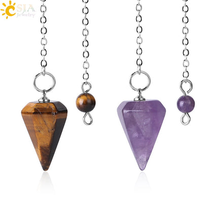 Reiki Pendulum Healing Crystal Necklaces