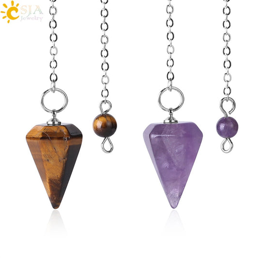 Reiki Pendulum Healing Crystal Necklaces