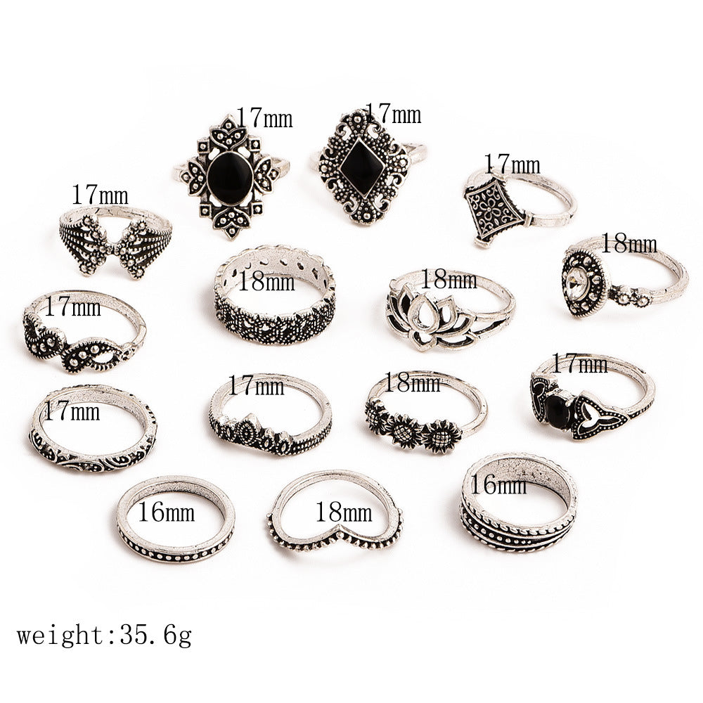 Oxidized Assorted Ring Set