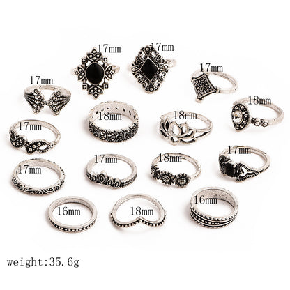 Oxidized Assorted Ring Set