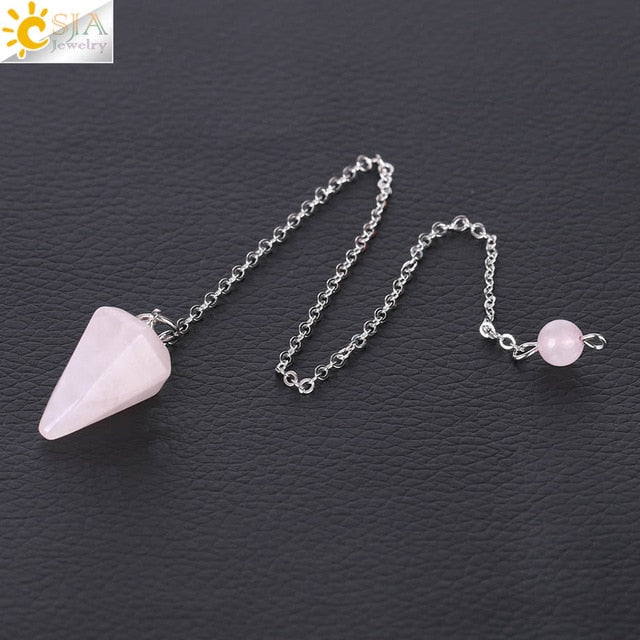 Reiki Pendulum Healing Crystal Necklaces