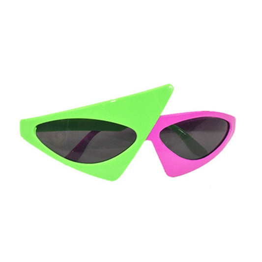 Novelty Green & Pink Roy Purdy Style Glasses Hip-Hop Asymmetric Triangular Sunglasses Party Supplies Decoration