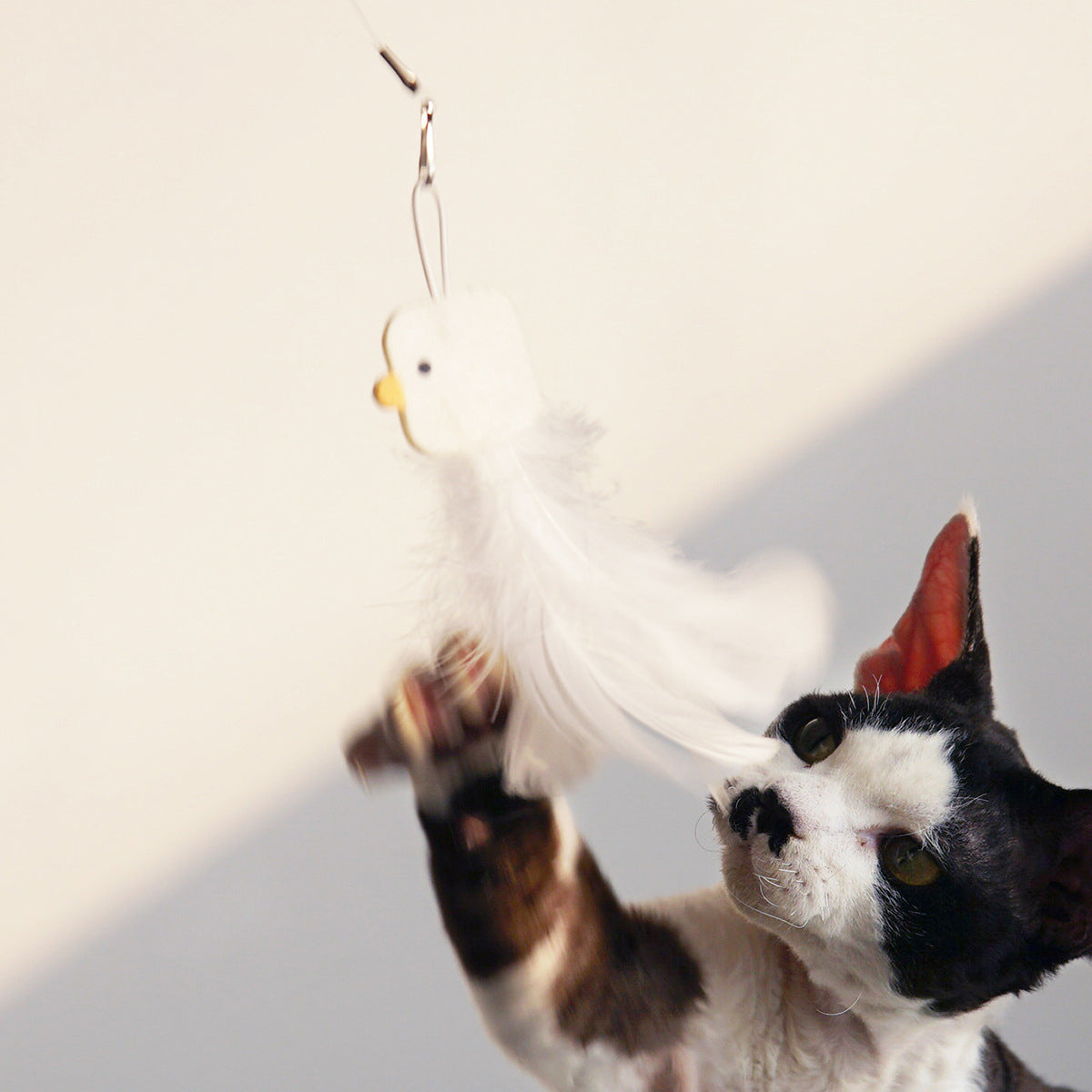 Feather Frenzy: Telescopic Chicken Stick Cat Wand Toy