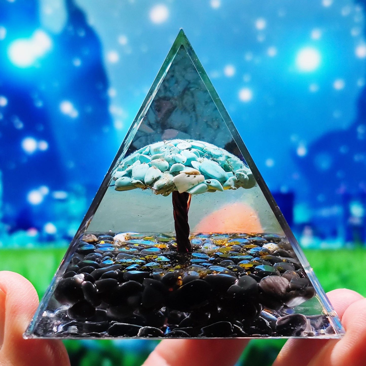 Orgone Pyramid Various Crystal Tree's
