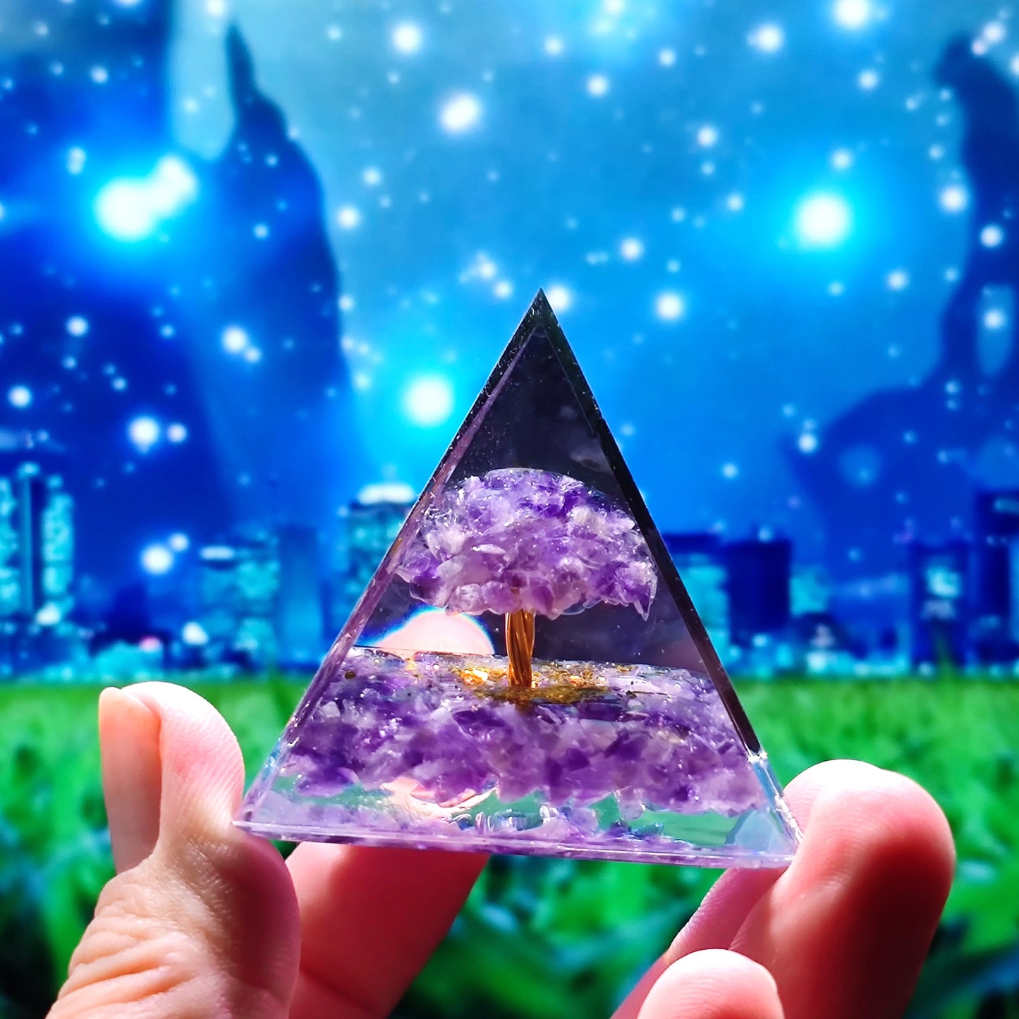 Orgone Pyramid Various Crystal Tree's