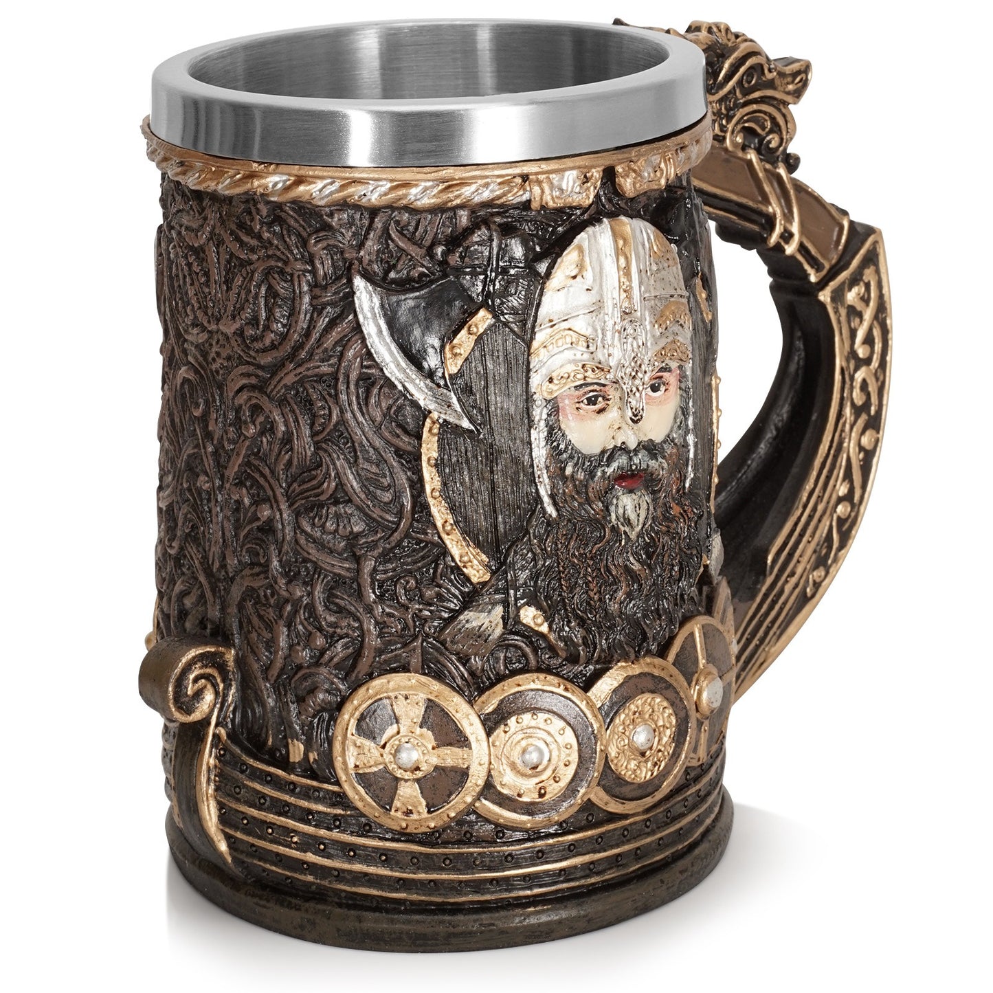 Viking Buccaneer Tankard: Large Stainless Steel Drinking Cup