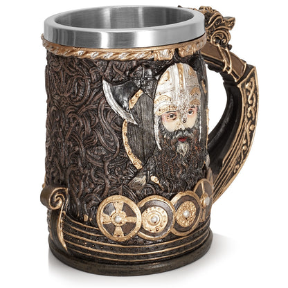 Viking Buccaneer Tankard: Large Stainless Steel Drinking Cup