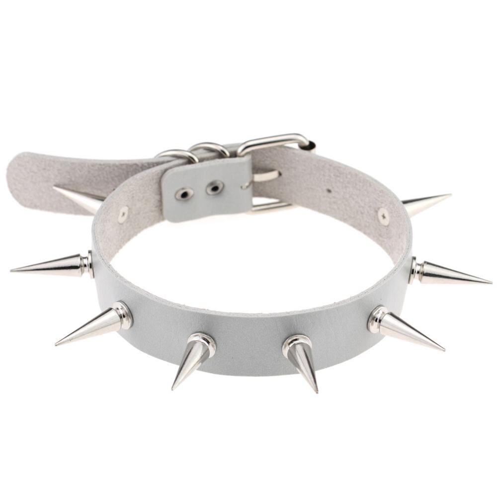 Black Spike Choker Belt Collar Necklace