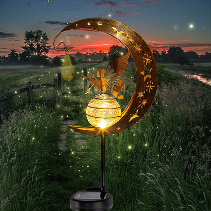 Cat Moon Solar Garden Lamp – Outdoor Iron Decorative Light with Auto Sensor