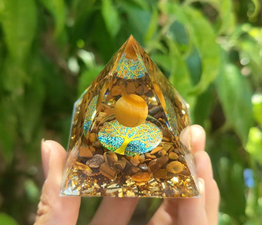 Orgone Energy - Various Crystal Ball Pyramids - Positive Energy Chakra Pyramids