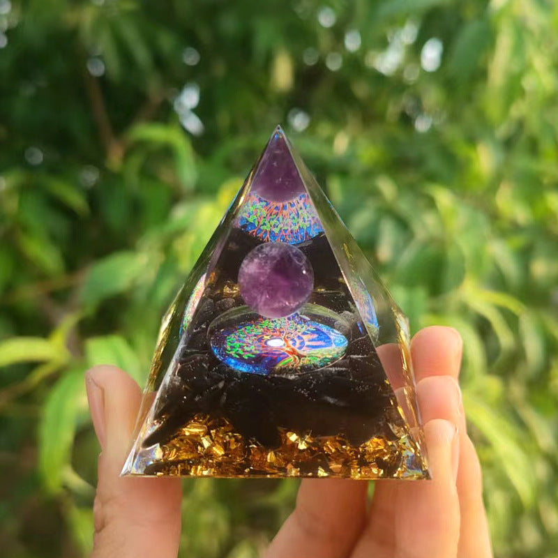 Orgone Energy - Various Crystal Ball Pyramids - Positive Energy Chakra Pyramids