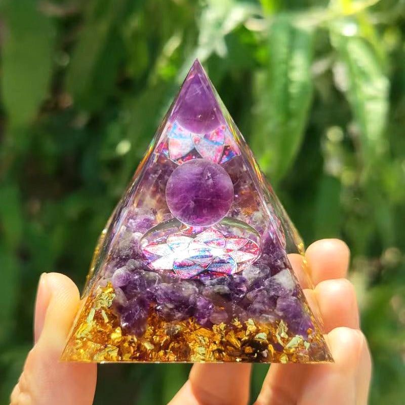 Orgone Energy - Various Crystal Ball Pyramids - Positive Energy Chakra Pyramids