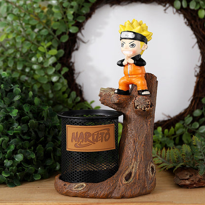 Naruto and Kakashi resin desktop ornaments storage pen holder