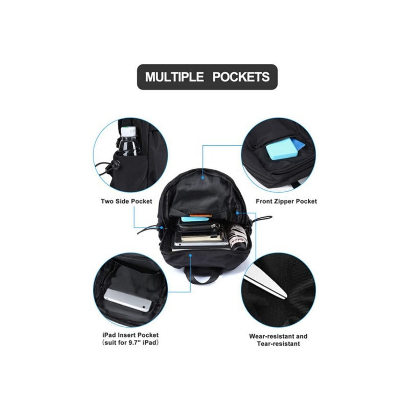 Urban Essentials Sleek Black Cross Shoulder Strap Pack with USB Capabilities Cross Chest Bag
