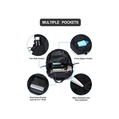 Urban Essentials Sleek Black Cross Shoulder Strap Pack with USB Capabilities Cross Chest Bag