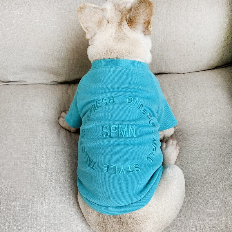 Embroidered Pet Duo: Matching Long-Sleeved T-Shirts