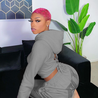 Laced & Hooded Crop Top