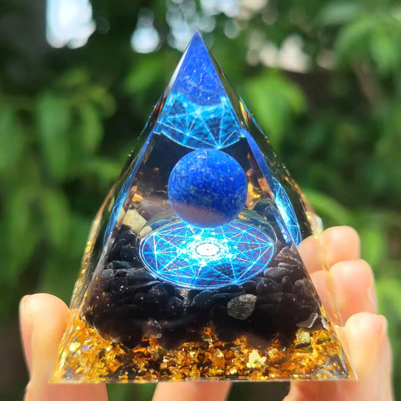 Orgone Energy - Various Crystal Ball Pyramids - Positive Energy Chakra Pyramids
