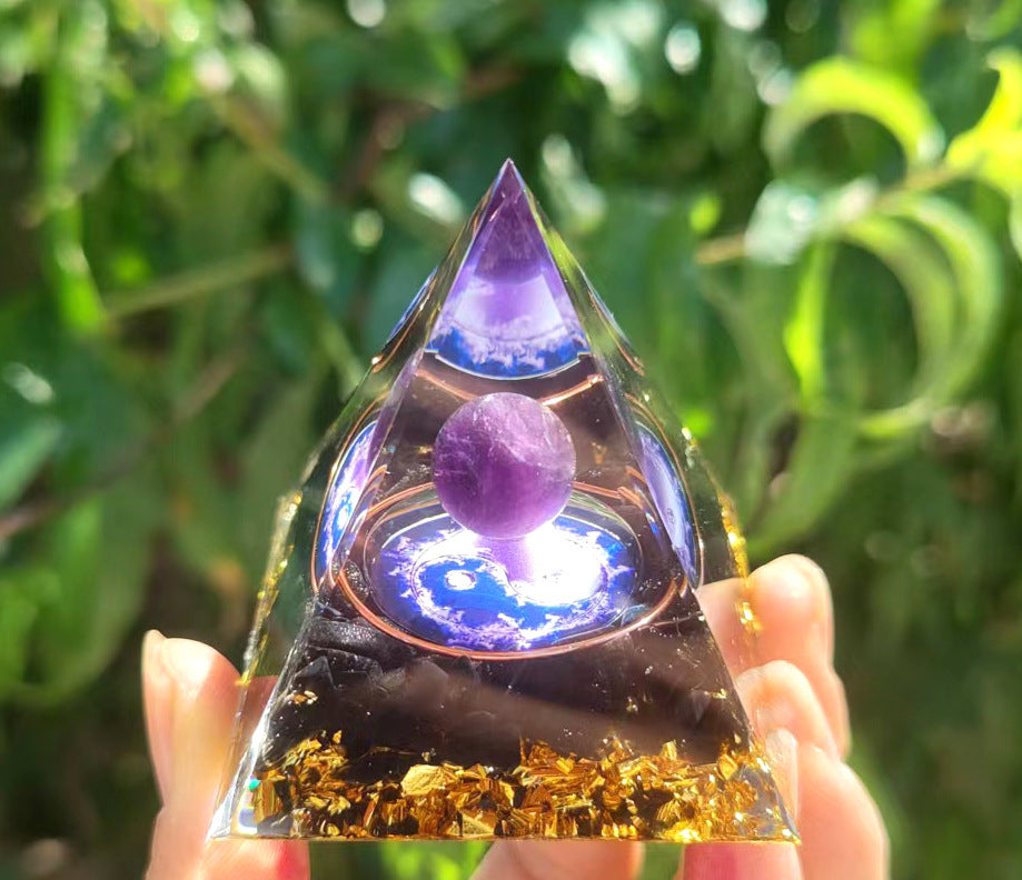 Orgone Energy - Various Crystal Ball Pyramids - Positive Energy Chakra Pyramids