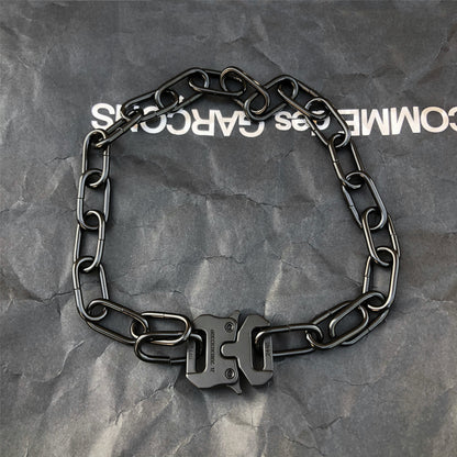 Functional Lock Dark Necklace