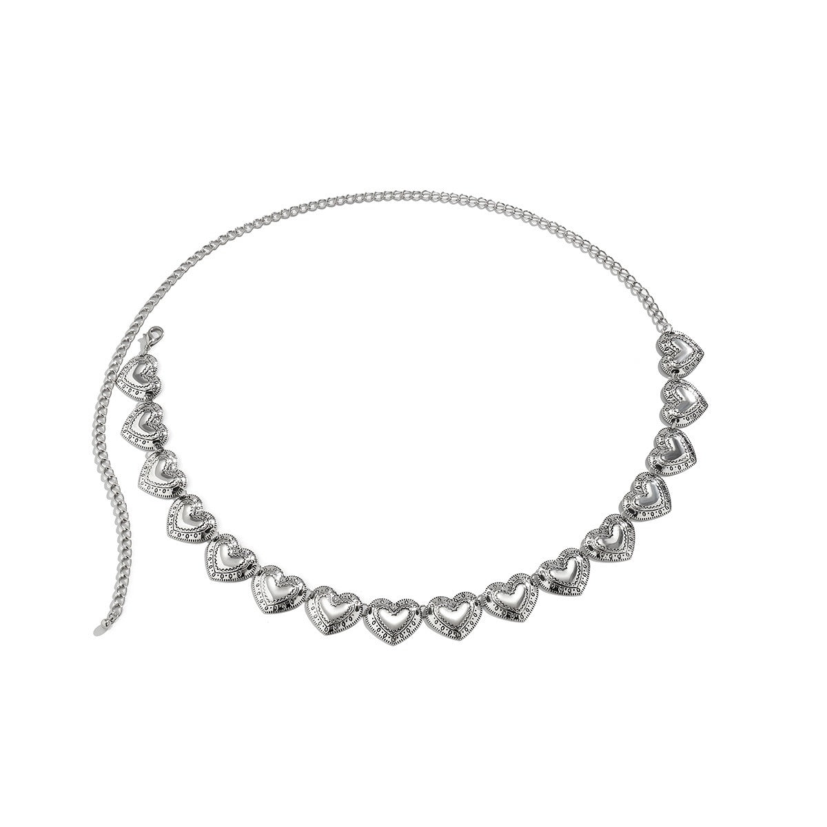 Retro Love Pattern Waist Chain for Women Heartfelt Adorn Stomach Chain Belly Chain