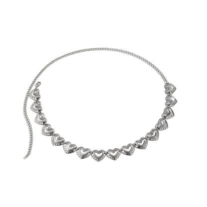 Retro Love Pattern Waist Chain for Women Heartfelt Adorn Stomach Chain Belly Chain