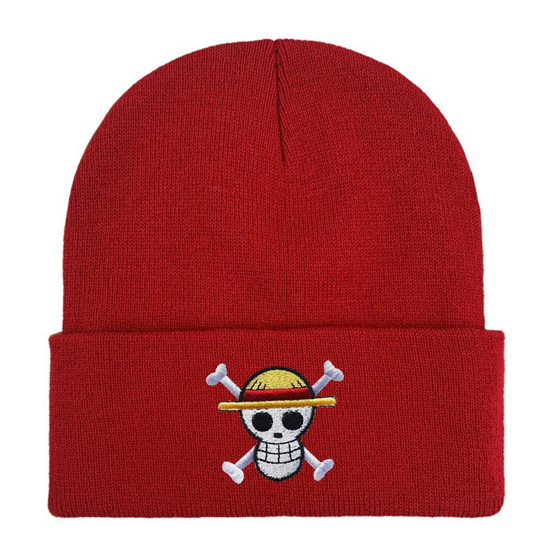 Pirate King's Emblem: One Piece Embroidered Knitted Hat