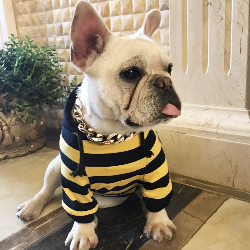 Stripe Tails Pet Dog Striped Hoodies Jacket