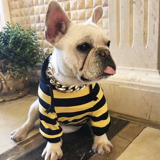 Stripe Tails Pet Dog Striped Hoodies Jacket