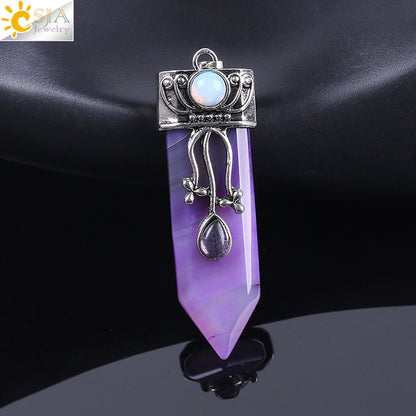 Vintage Sword-Shaped Crystal Pendant