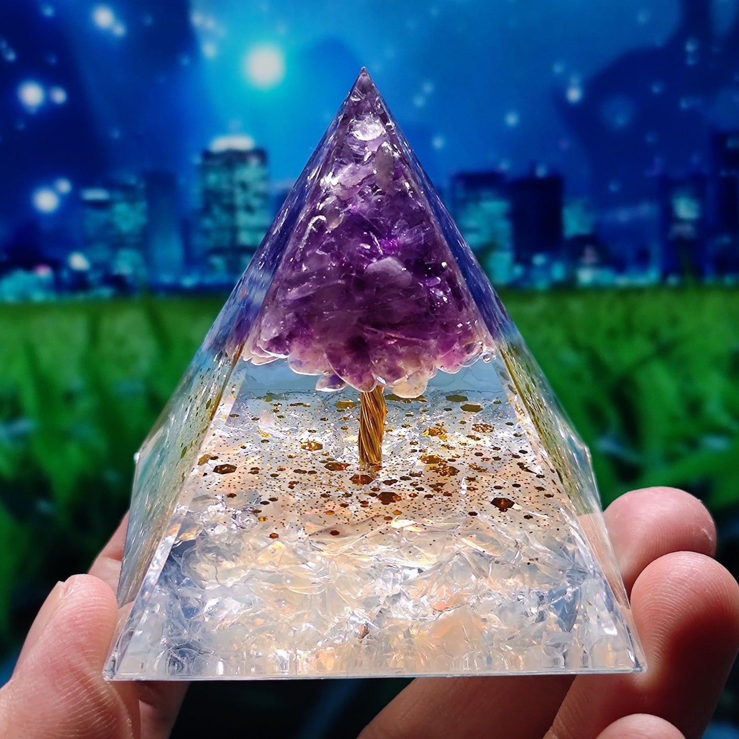 Orgone Crystal Pyramid - Tree Of Healing