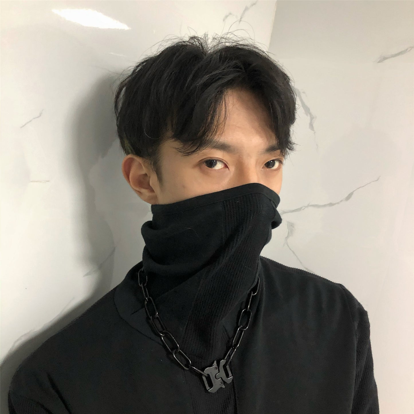 Functional Lock Dark Necklace