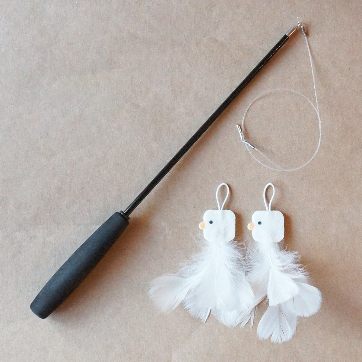 Feather Frenzy: Telescopic Chicken Stick Cat Wand Toy