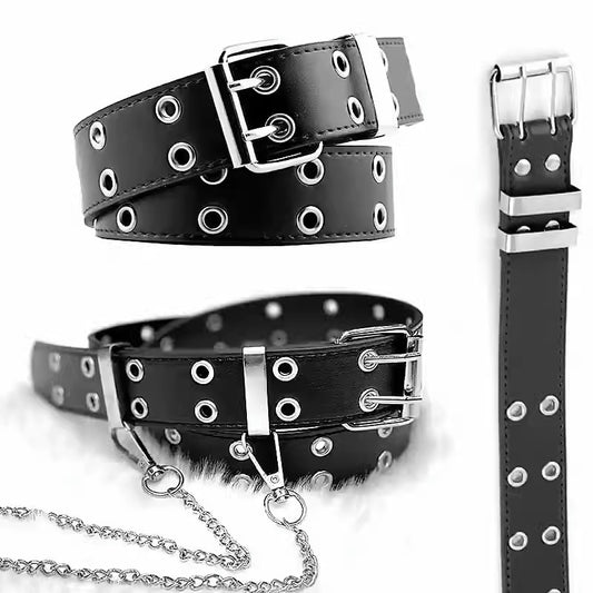 Punk Fusion Fashion Hip Hop Style Decorative Gothic Style Belt With Chain