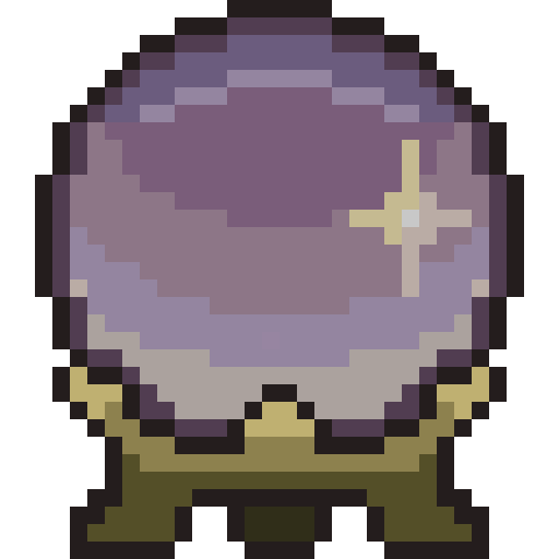 Digital Pixel Art Crystal Ball For Stickers Or Video Games