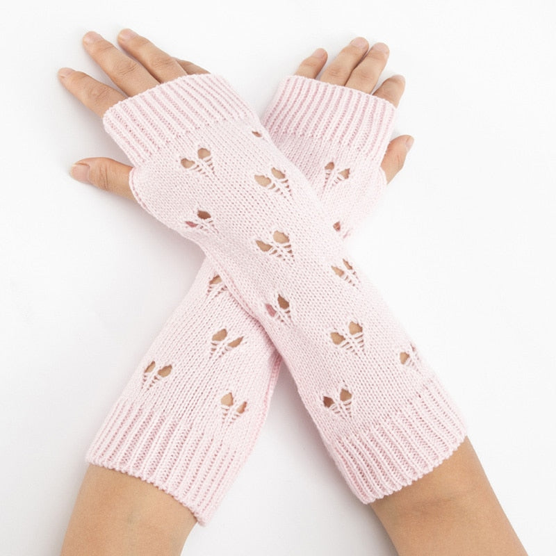 Cozy Charm: Women's Crochet Knitted Arm Gloves