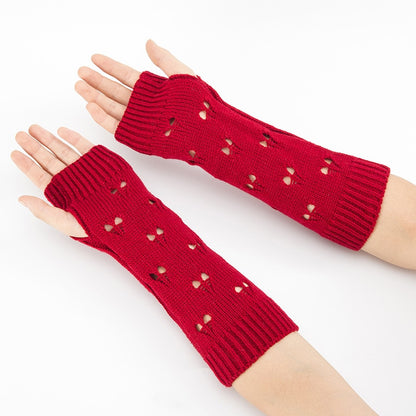 Cozy Charm: Women's Crochet Knitted Arm Gloves