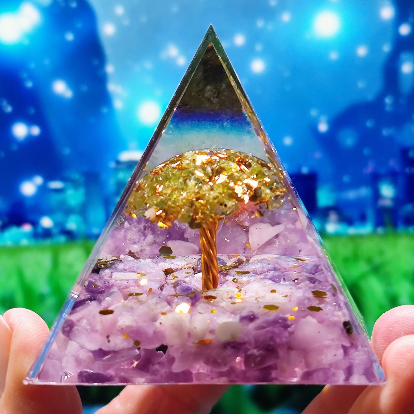 Orgone Pyramid Various Crystal Tree's